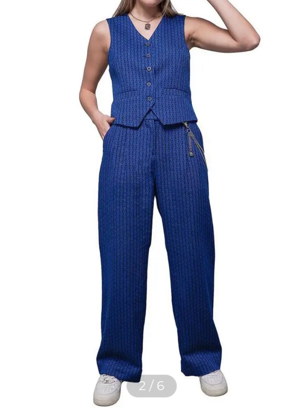 Wildfang The Empower Jacquard Wide Leg Trousers NEW NWT